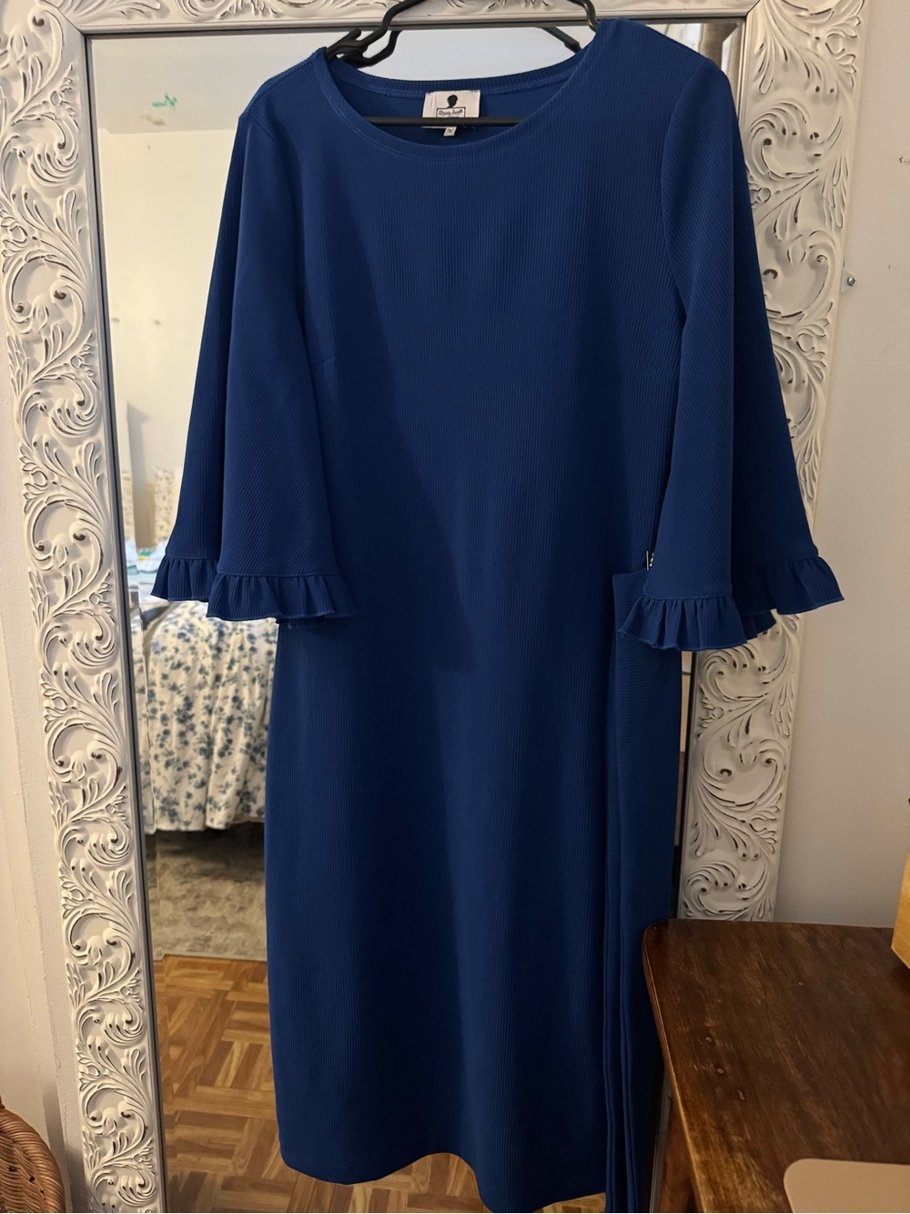 Dainty Jewells Elegant Blue Ruffle-Sleeve Dress - Picture 3 of 3